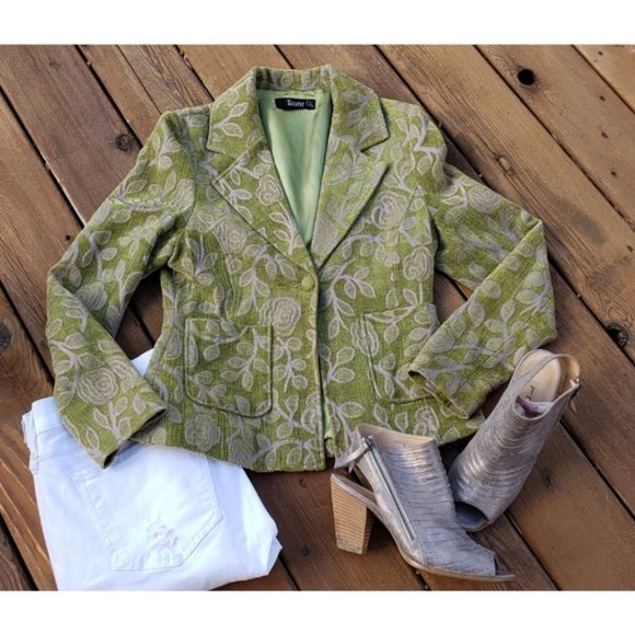 Taunt Rose Brocade Boho Style Blazer S - Picture 2 of 7